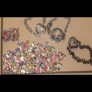 Bundle of 3 floating charm bracelets & Charms NEW